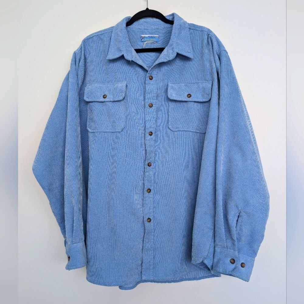 Vintage Stag Hill by Haband Corduroy 2 Pocket Casual Button Down Shacket Rustic